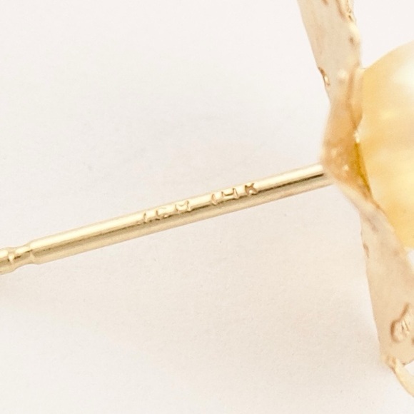 Vintage 14K Gold Genuine Pearl Stud Earring *Single Earring Only - Picture 6 of 6